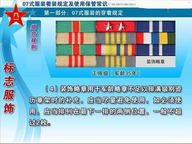 中国军人军服胸前资历牌详解