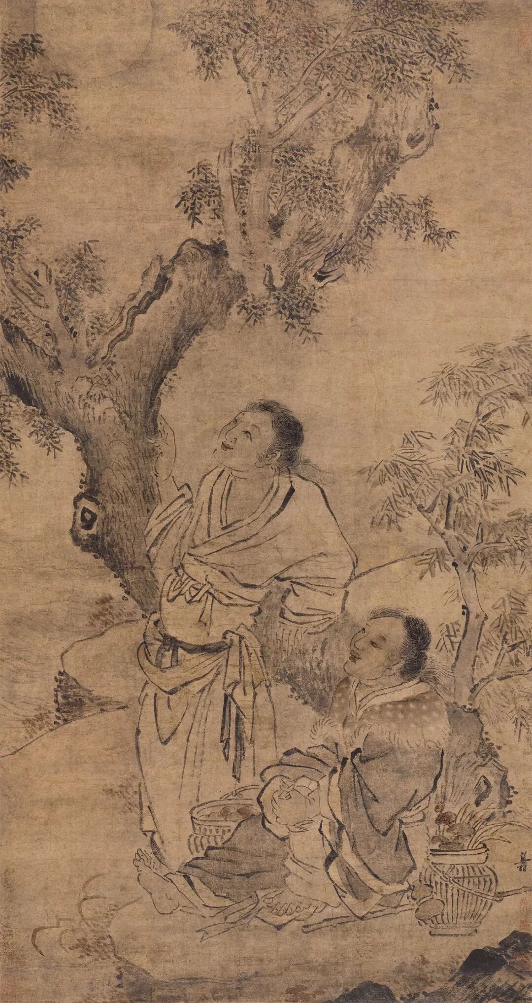 梁楷（传）《安期寿枣图》 