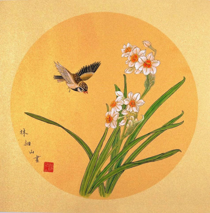 林细山工笔鸟画欣赏