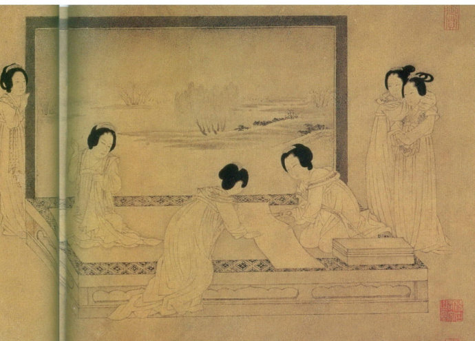 绘画中塌和床的图样
