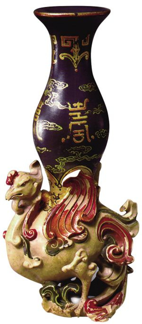 中国十大名壶--描金彩绘天鸡尊