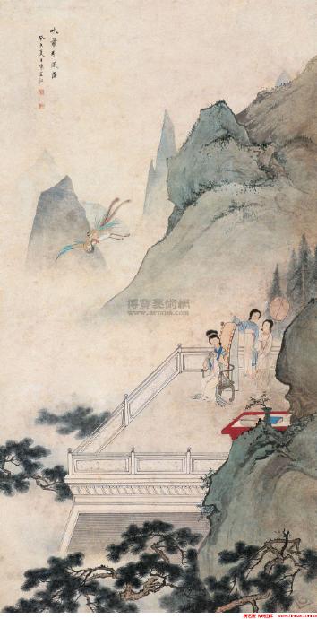 陈少梅《吹箫引凤图》