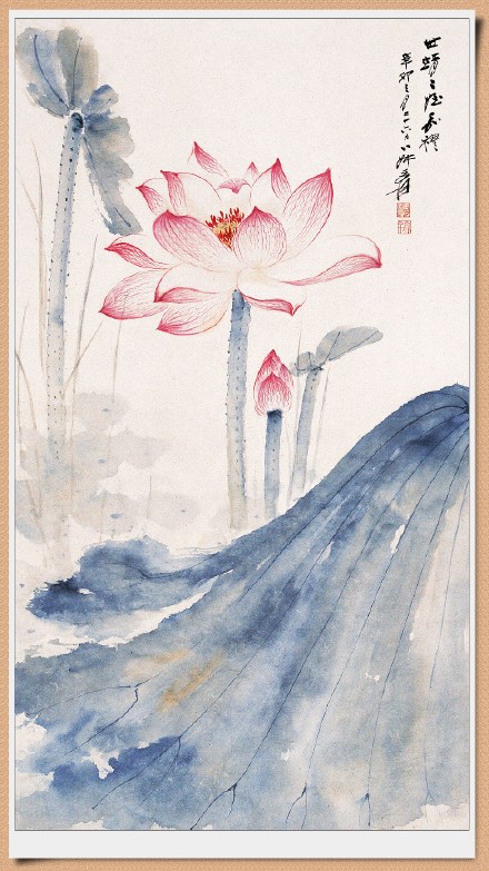 1951张大千《池上仙子》
