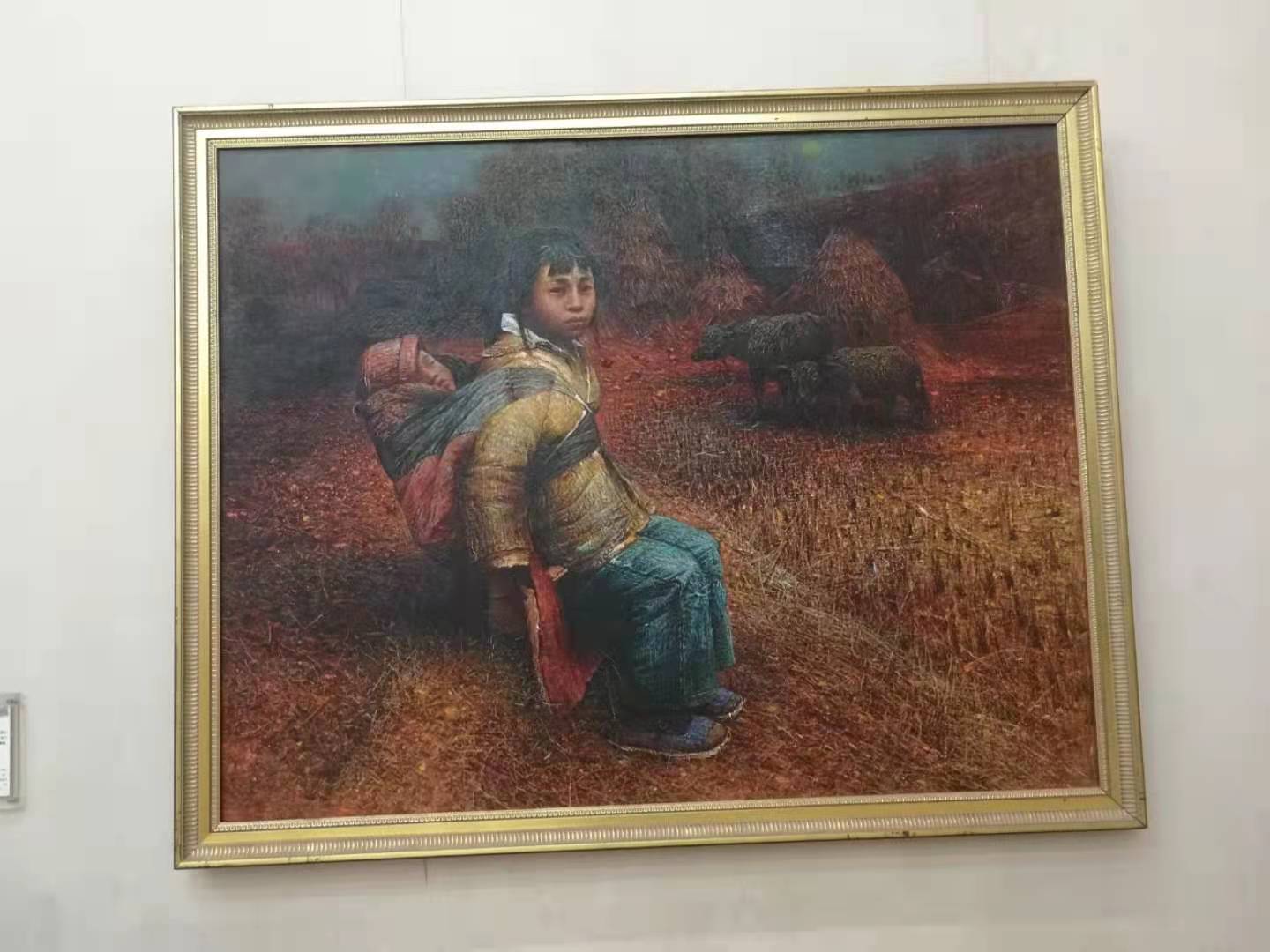 观复博物馆油画《姐弟俩》作者：罗中立