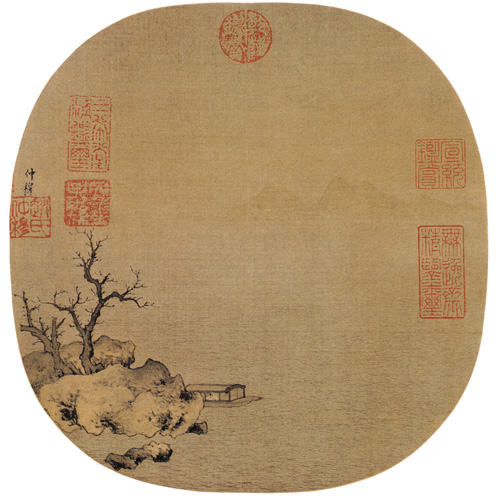 元 赵雍《澄江寒月图》