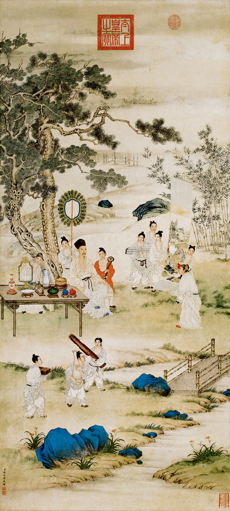 清 郎世宁《弘历观画图》