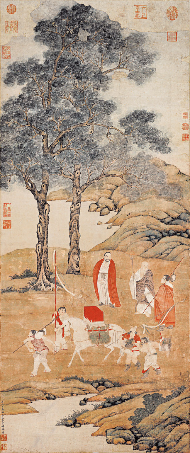 清 丁云鹏《白马驮经图》