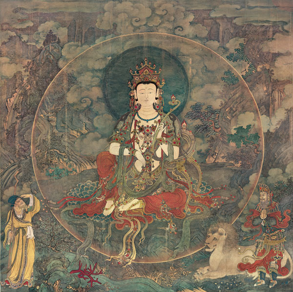 北京法海寺明代壁画《文殊菩萨》