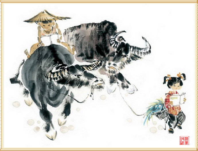《水墨画牛》