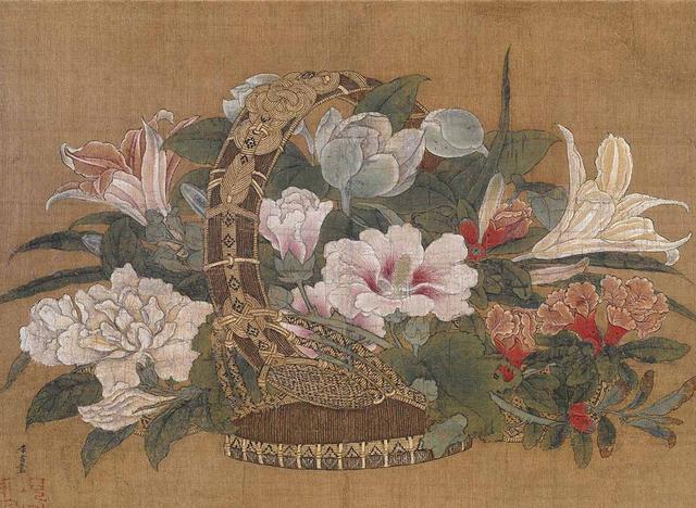 宋 李嵩《花篮图》