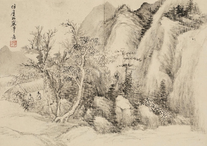 近代画家-顾鹤逸《山水花卉册》