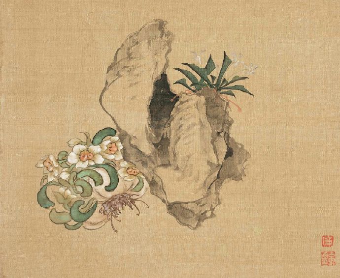 清 居廉 花卉奇石册十二开