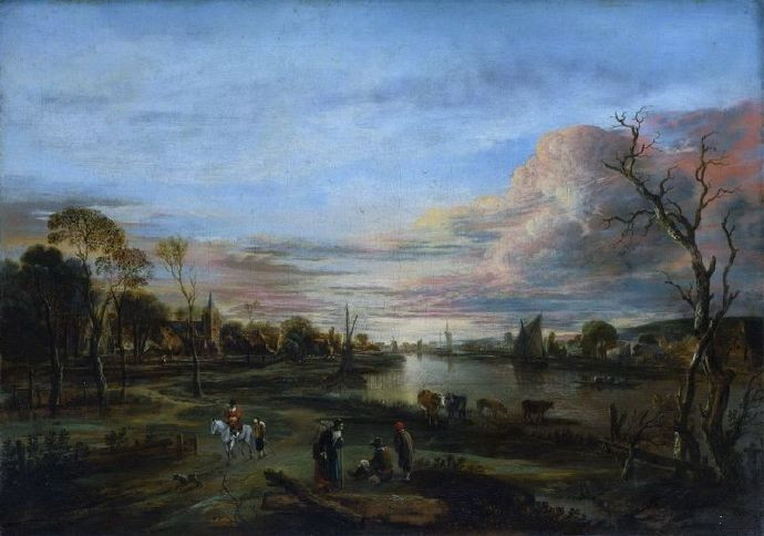 范德内尔《Landscape at Sunset》日落时的风景