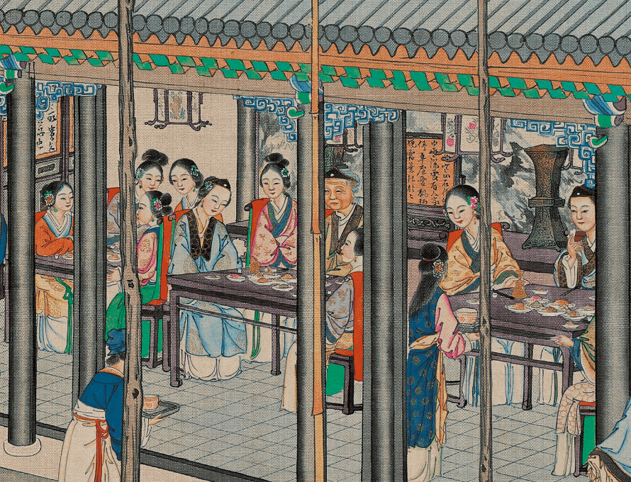 清 孙温《红楼梦图册》中的厅堂