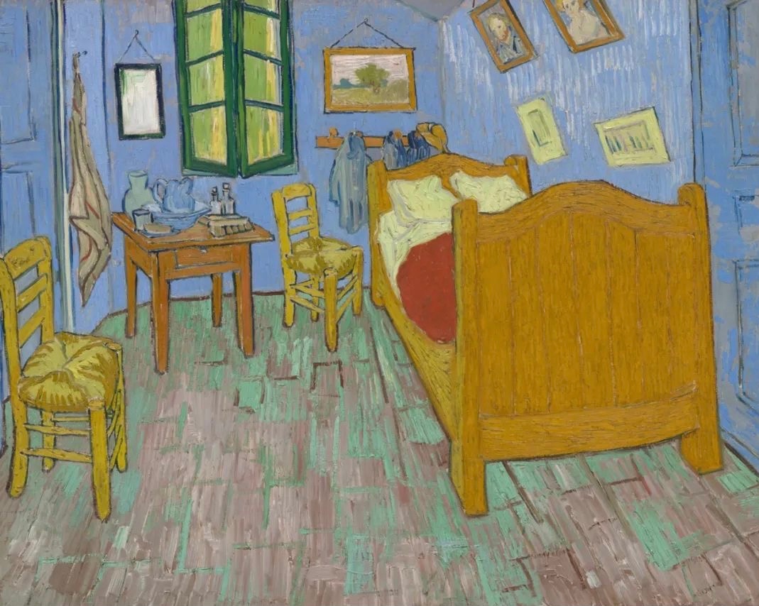 梵高在1889年绘画的《卧室》(The Bedroom)