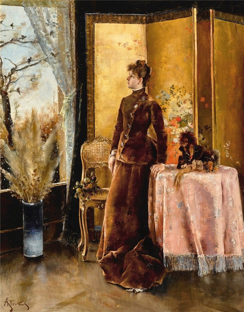 19世纪画家Alfred Stevens的油画中东方趣味