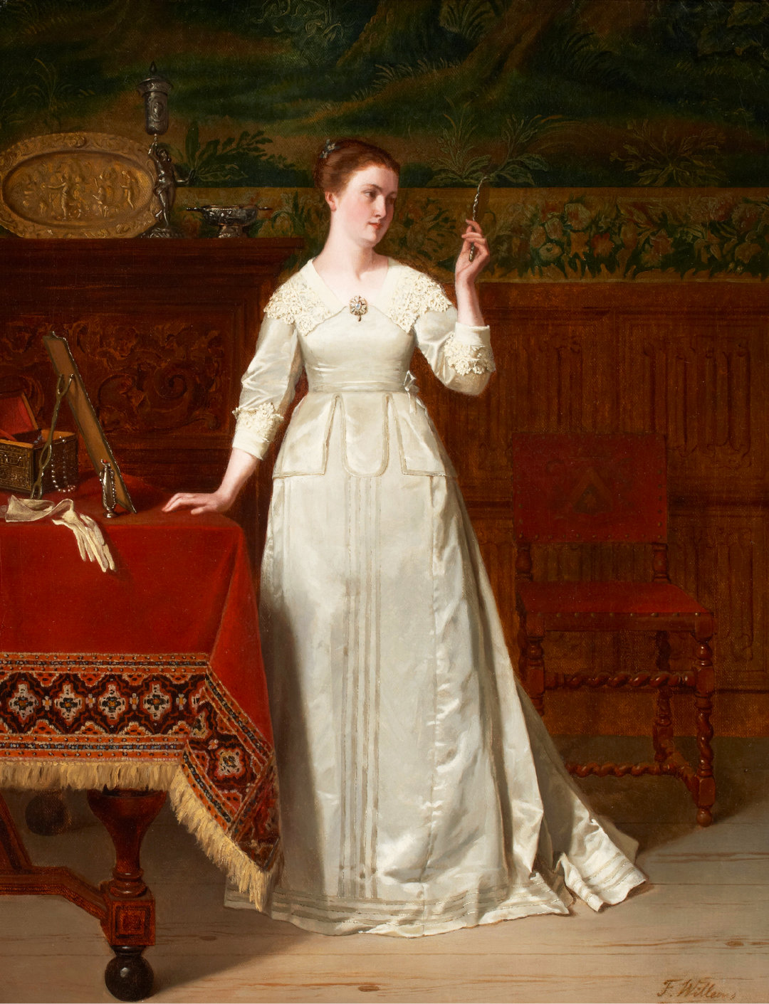 比利时画家Florent Joseph Marie Willems笔下的贵族少女
