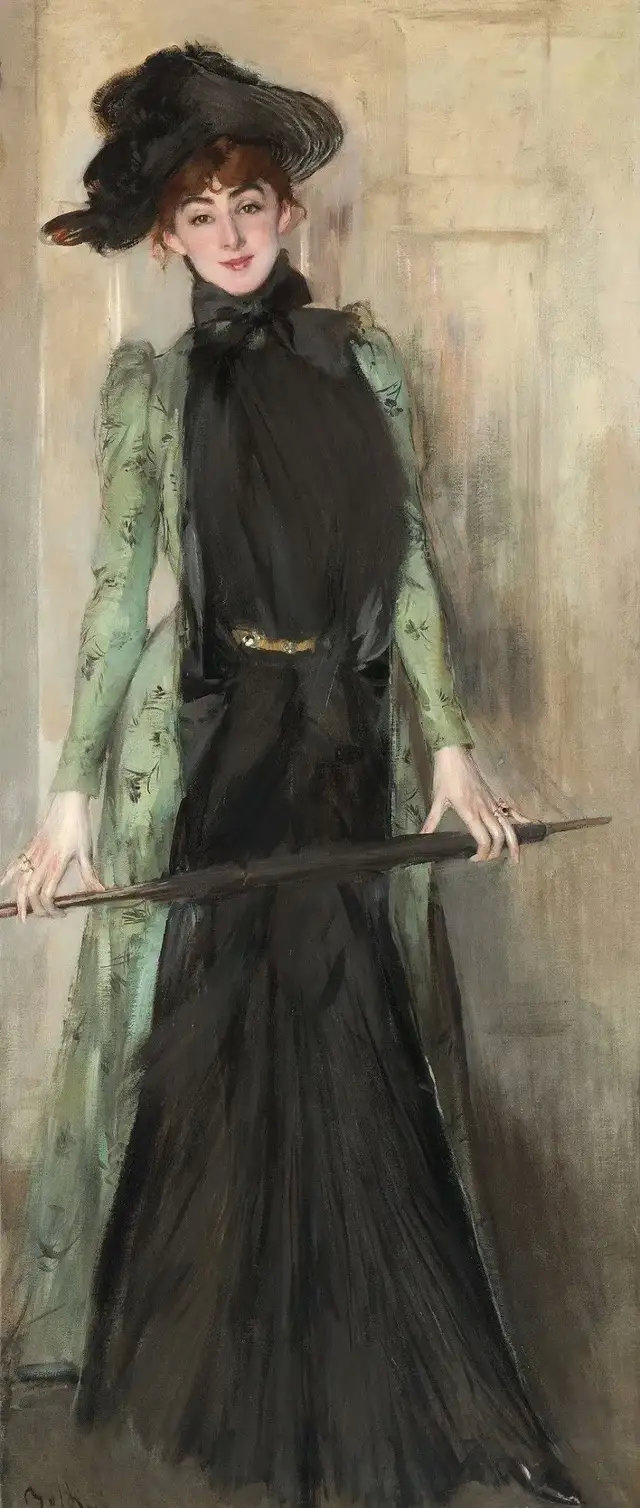 意大利画家博尔迪尼笔下的女子，女人味十足