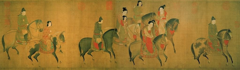 绝世国画宋.李公麟《丽人行》