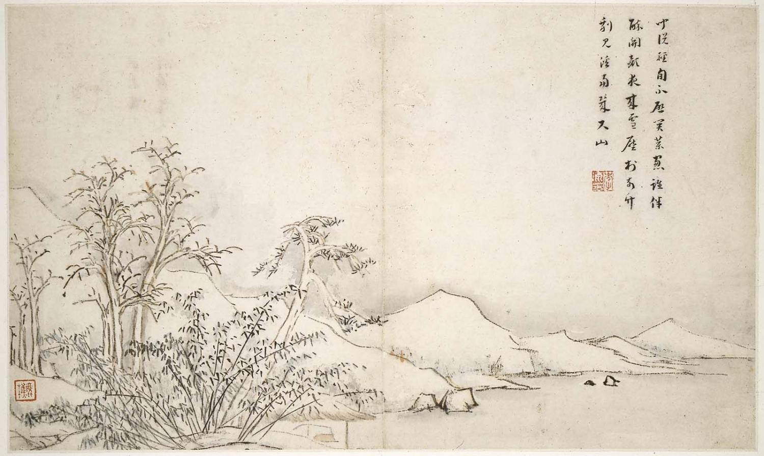 明代诗人、书画家-李流芳《唐宋诗意画册》（美国波士顿美术博物