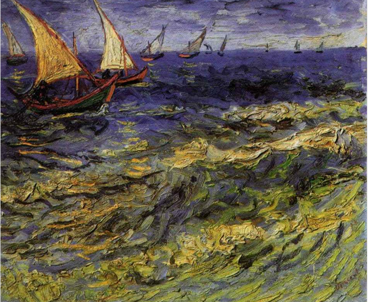 梵高的名画《海滨的渔船》