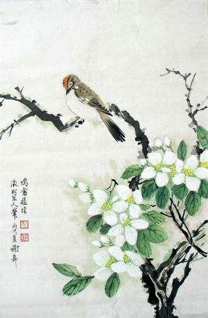 谢雅柳《花鸟画》
