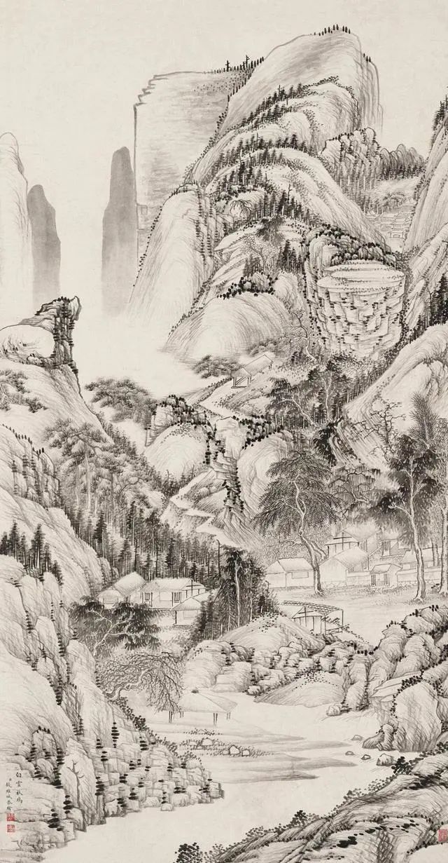 清 钱维城《白云秋坞图》