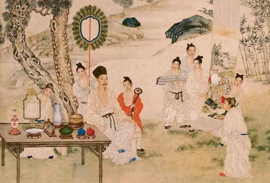 清 郎世宁《弘历观画图》