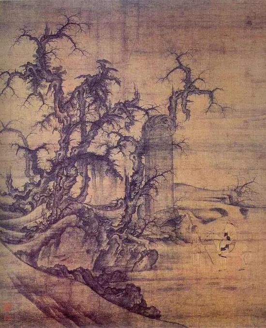 北宋 李成《读碑窠石图》