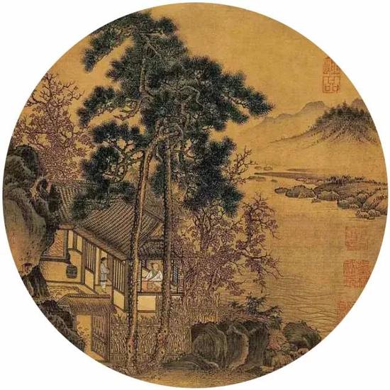 《秋窗读书图》宋 刘松年 纨扇