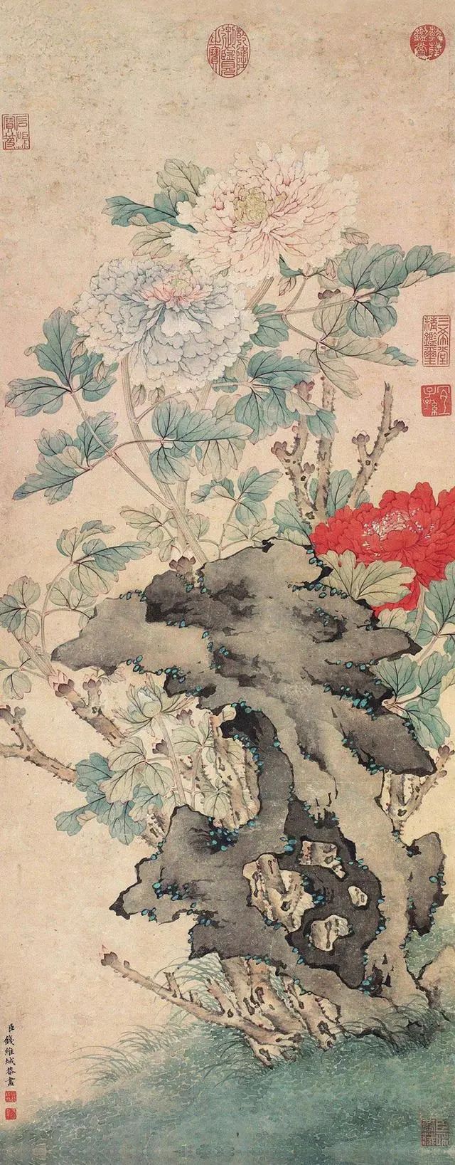 清 钱维城《牡丹图》
