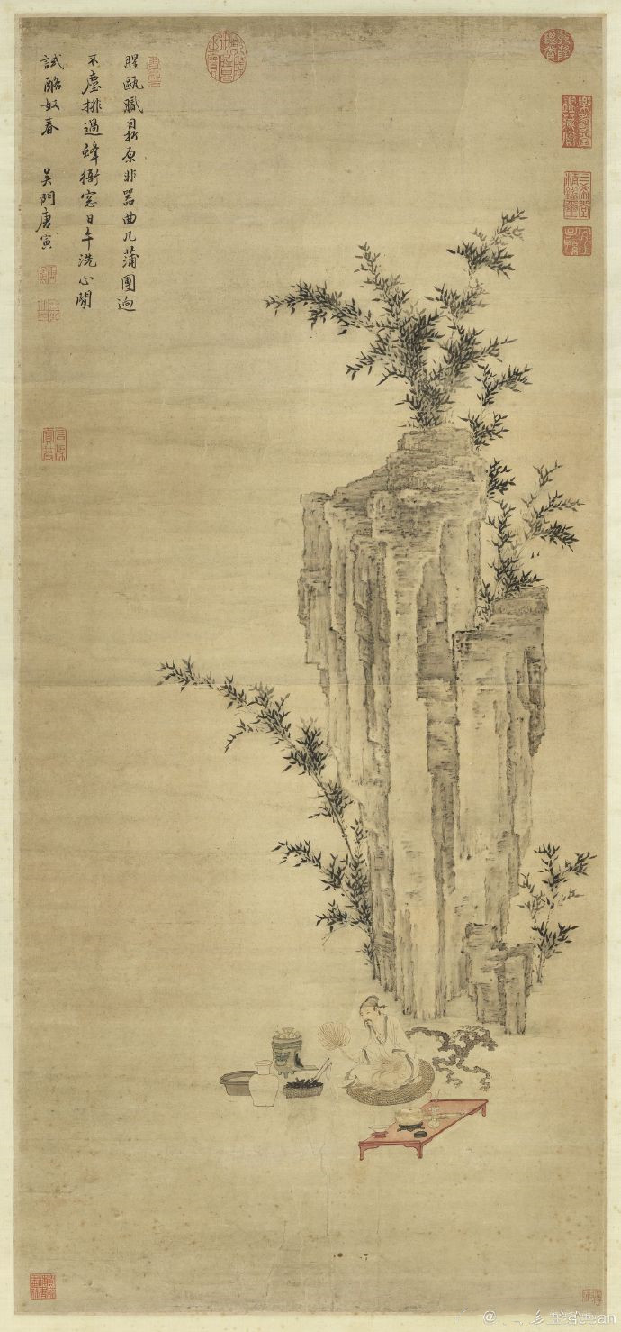 明 唐寅 煎茶图