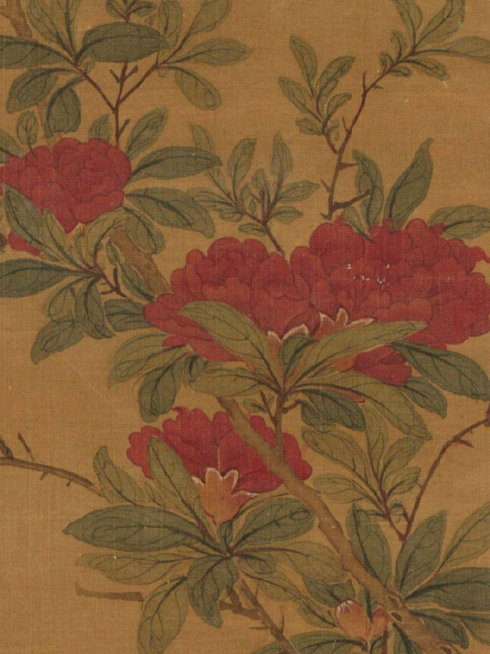 明 陆治 蜀葵石榴花图(传)2