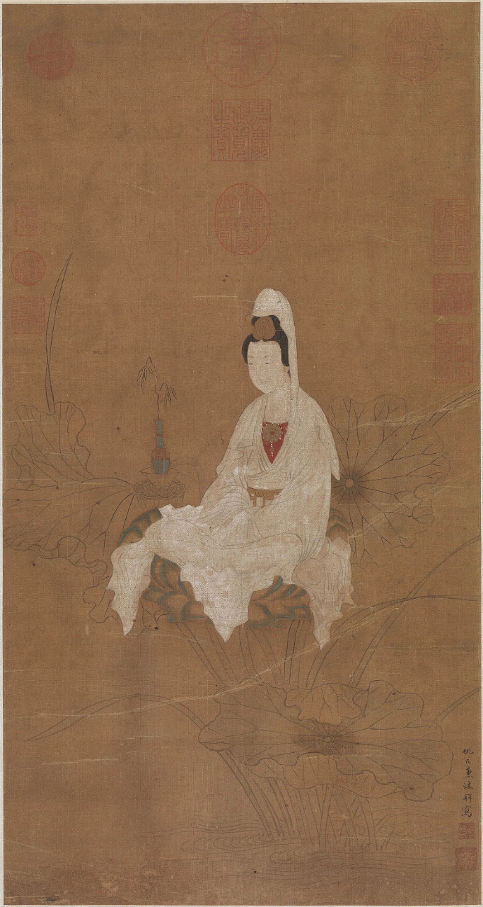 明 仇氏杜陵内史《画白衣大士像轴》
