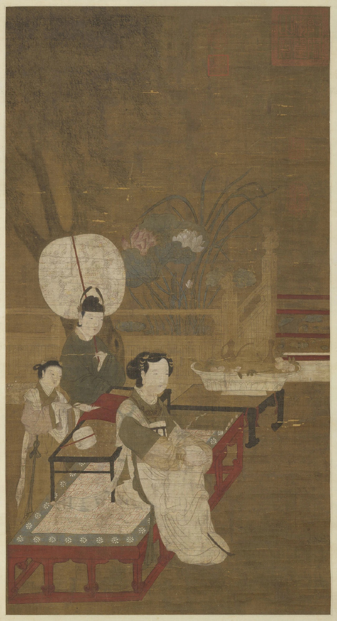宋人（传）《宫沼纳凉图轴》