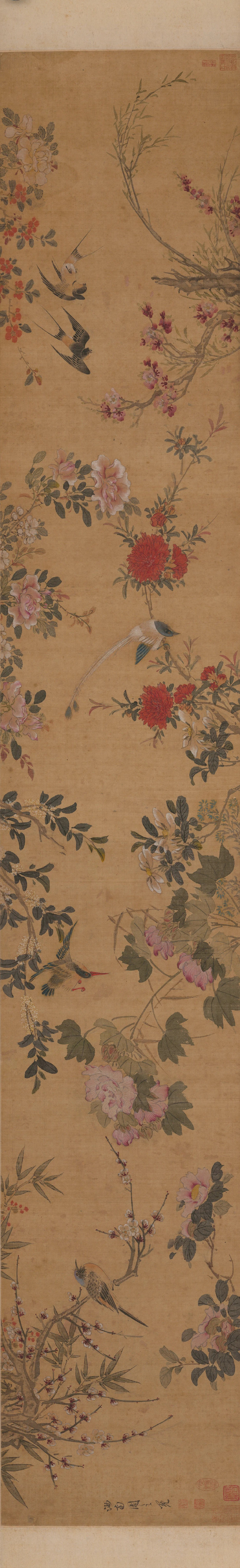 明 周之冕《四时花鸟图》