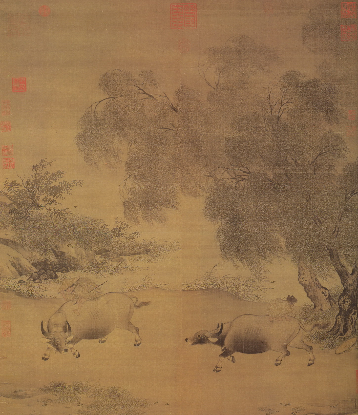 宋代画家李迪之《风雨归牧图》