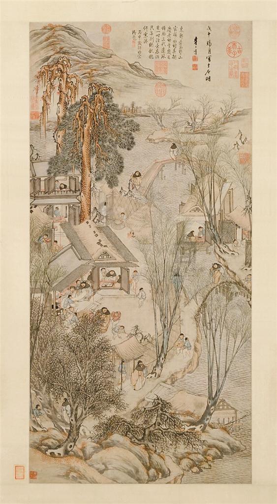 明·《岁朝村庆图》