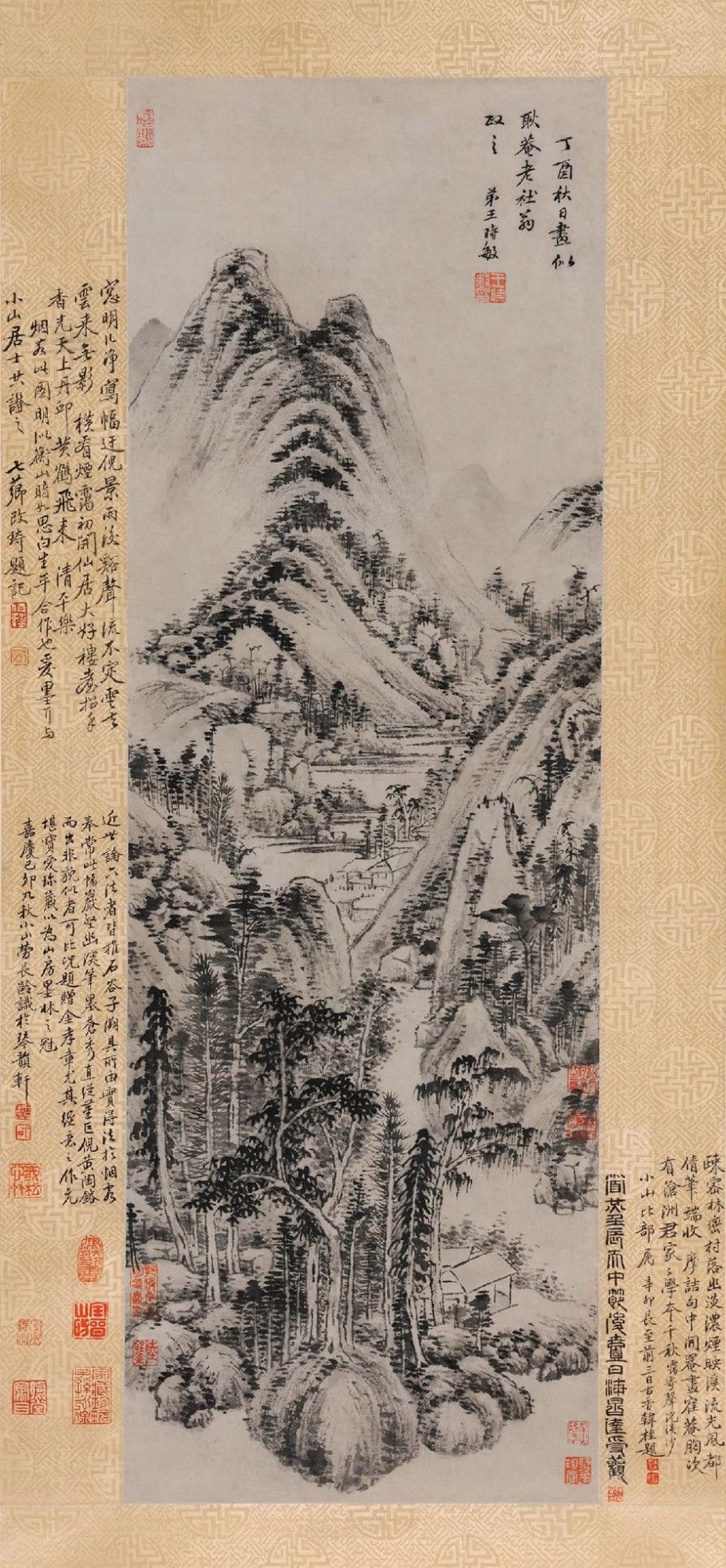 清 王时敏《林峦幽村图》