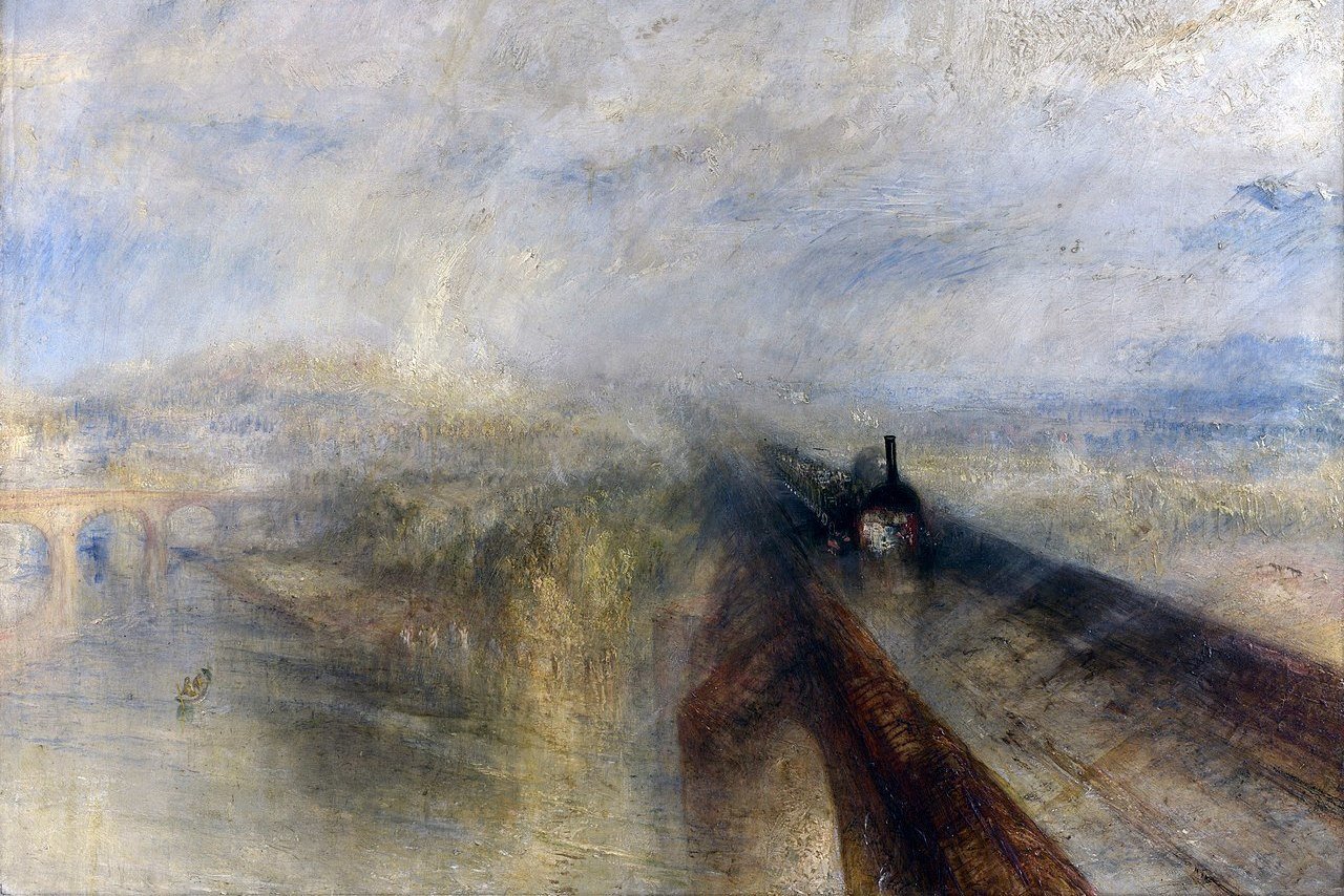 英国画家威廉·特纳的风景《雨、蒸汽和速度》