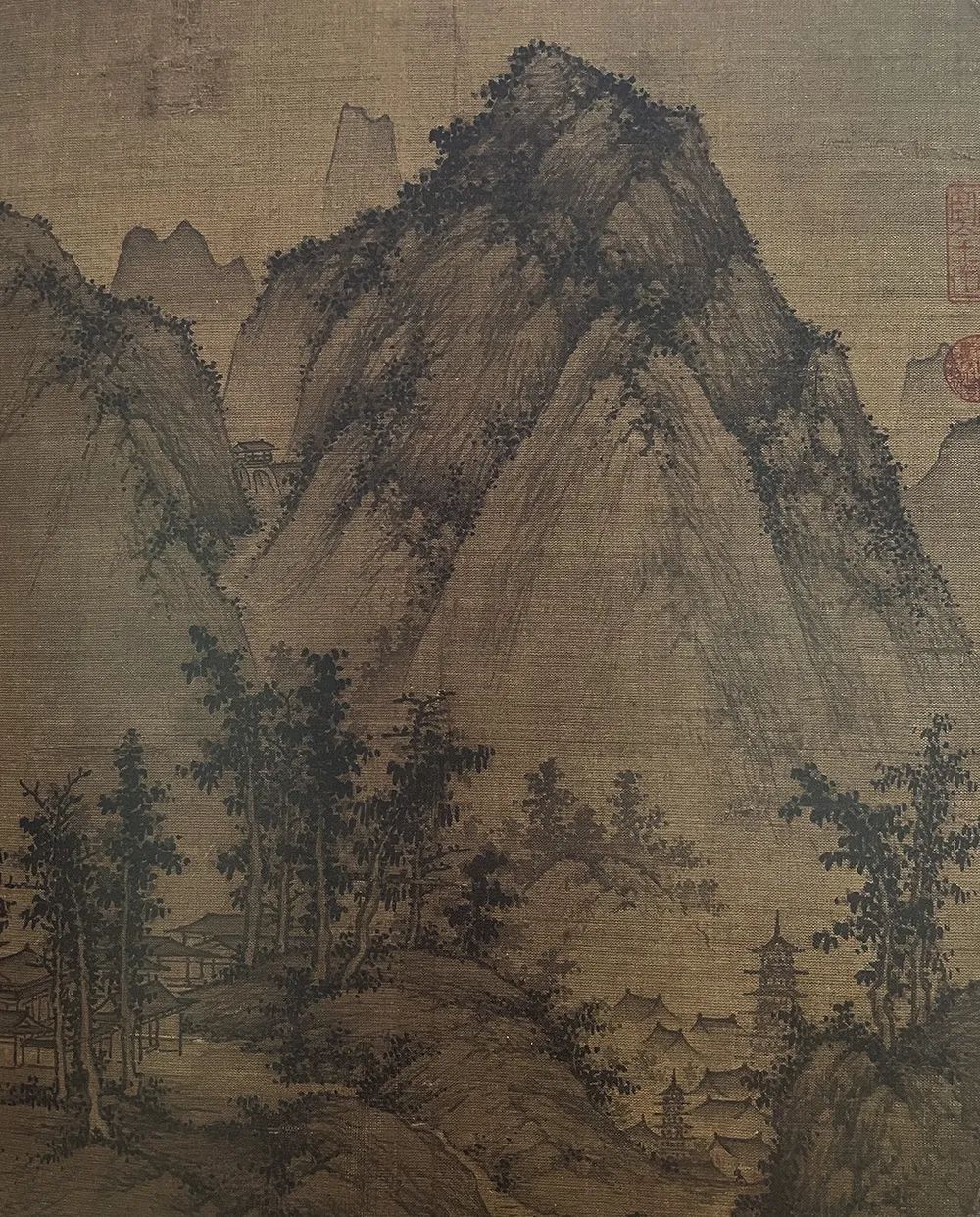  元 佚名《深山塔院图》