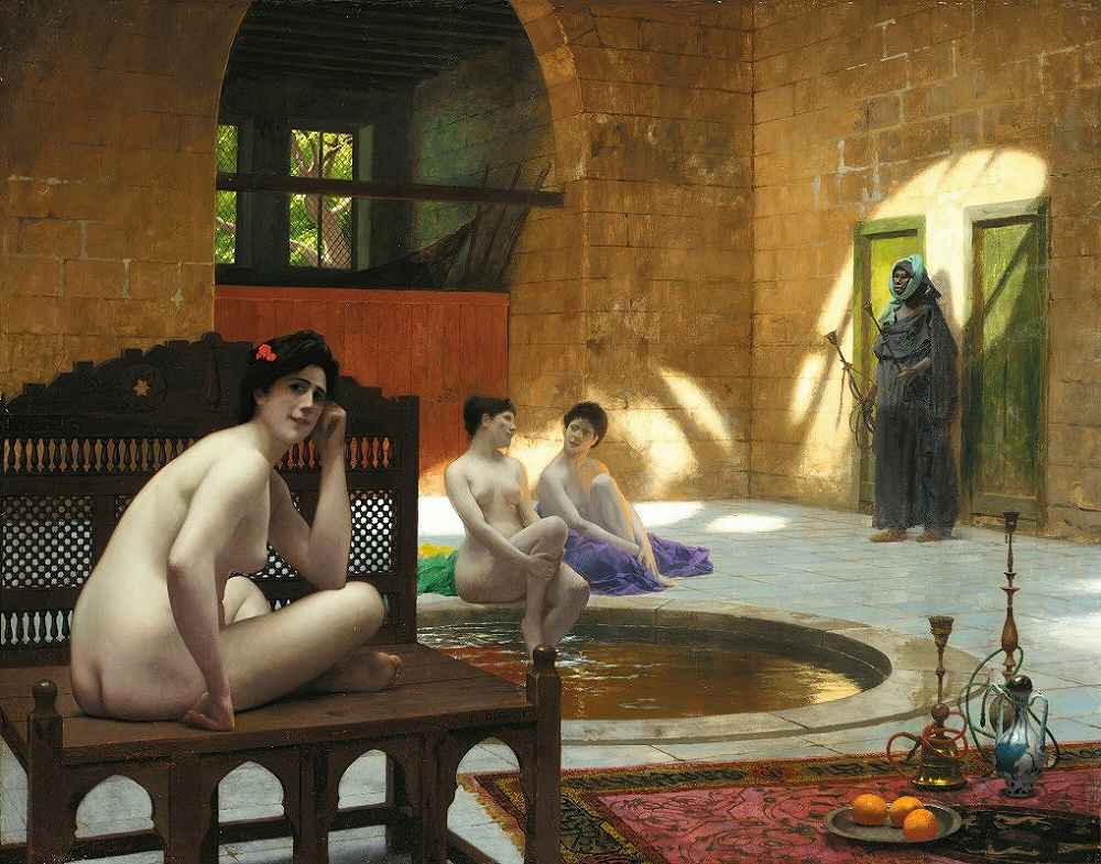 让·莱昂·杰罗姆《洗澡的女人》