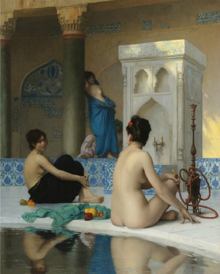 Jean-Leon Gerome《After The Bath》（洗浴之后）