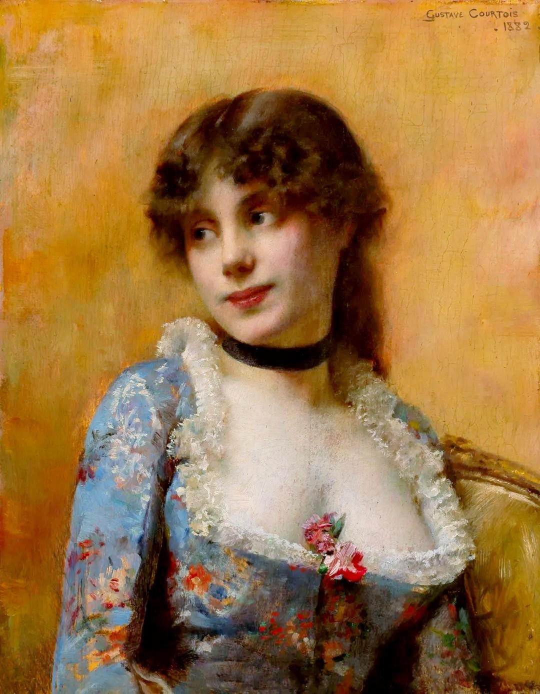 法国学院派画家Gustave Courtois人物油画作品