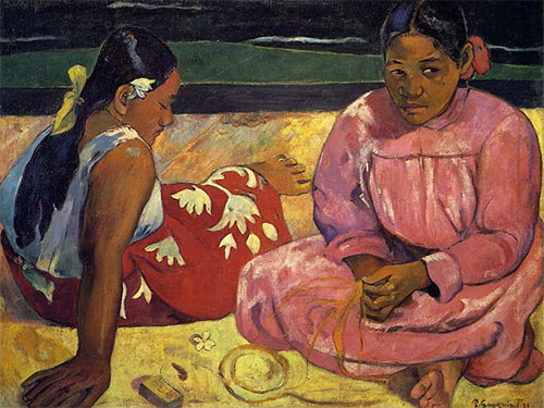 沙滩上的塔希提女人 高更-奥赛博物馆名画
