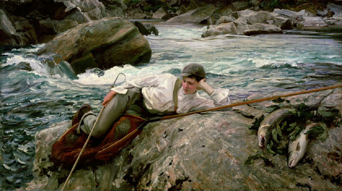 （John Singer Sargent）《在他的挪威假期》