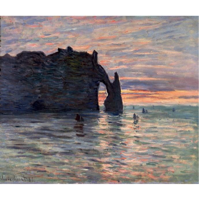 莫奈《Etretat, Coucher De Soleil 》