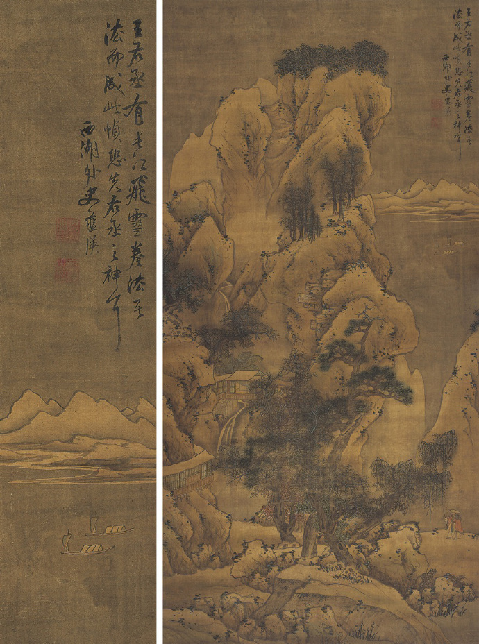 蓝瑛《长江飞雪图》立軸