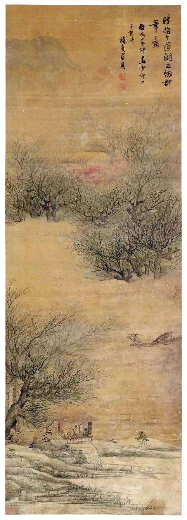 蓝瑛《法趙令穰湖庄烟柳图》立轴