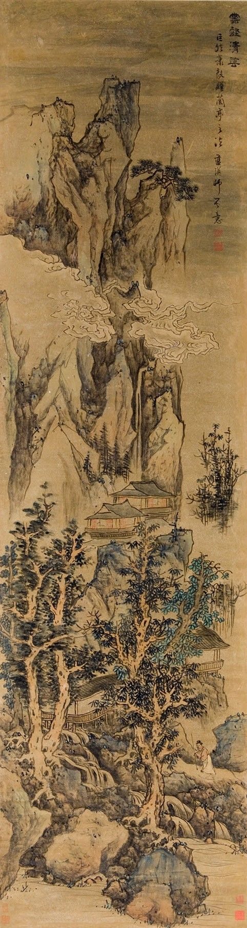 蓝瑛《云壑清阴》